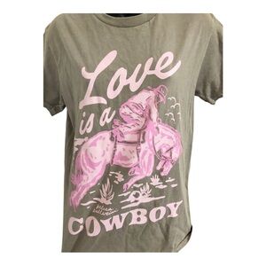 Kelsea Ballerini tan light brown love‎ is a cowboy graphic print tshirt size S
